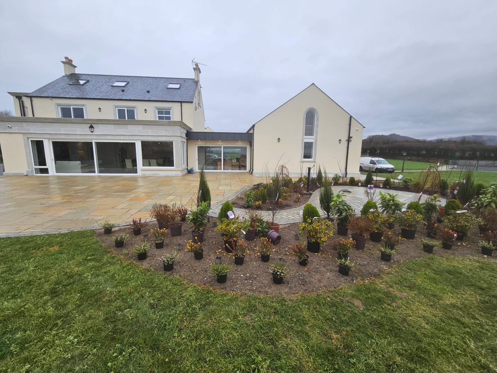 Professional garden design planning with plants positioned before installation