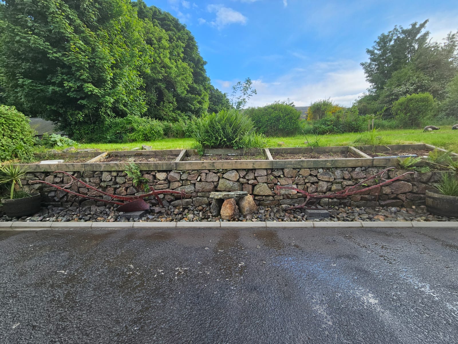 Completed landscaping project by Seamus and Pete